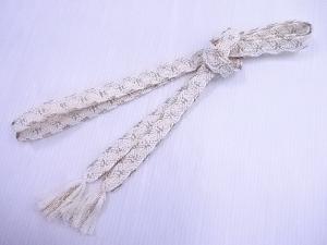 リサイクル　和装小物　帯締め　白金　礼装用　正絹　手組　平組